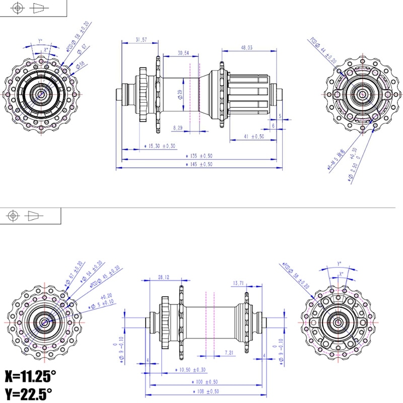 ARC MT006 Bicycle Hubs Sealed Bearing 4 Bearings 4 Pawls QR 100X9 135X10MM Set MTB Mountain Bike Hub 36 Holes Disc Brake