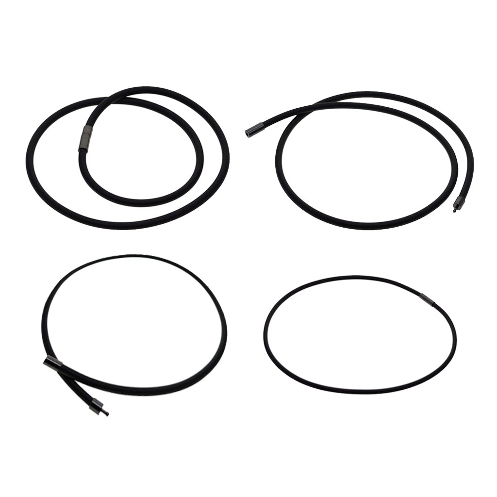 4mm Black Rubber Cord Necklace Jewelry with Snap Closure 45/50/55/60cm