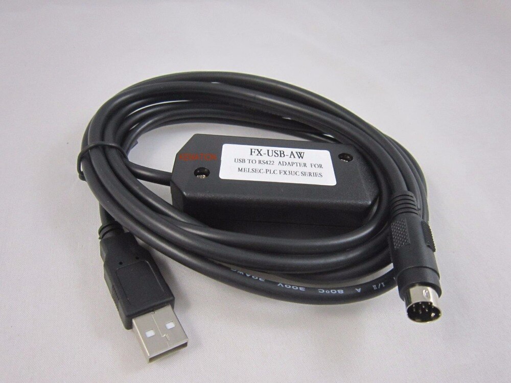 Compatible FX-USB-AW FXUSBAW USB to RS422 Adpter Programming Cable for PLC FX3UC Series 2.5M
