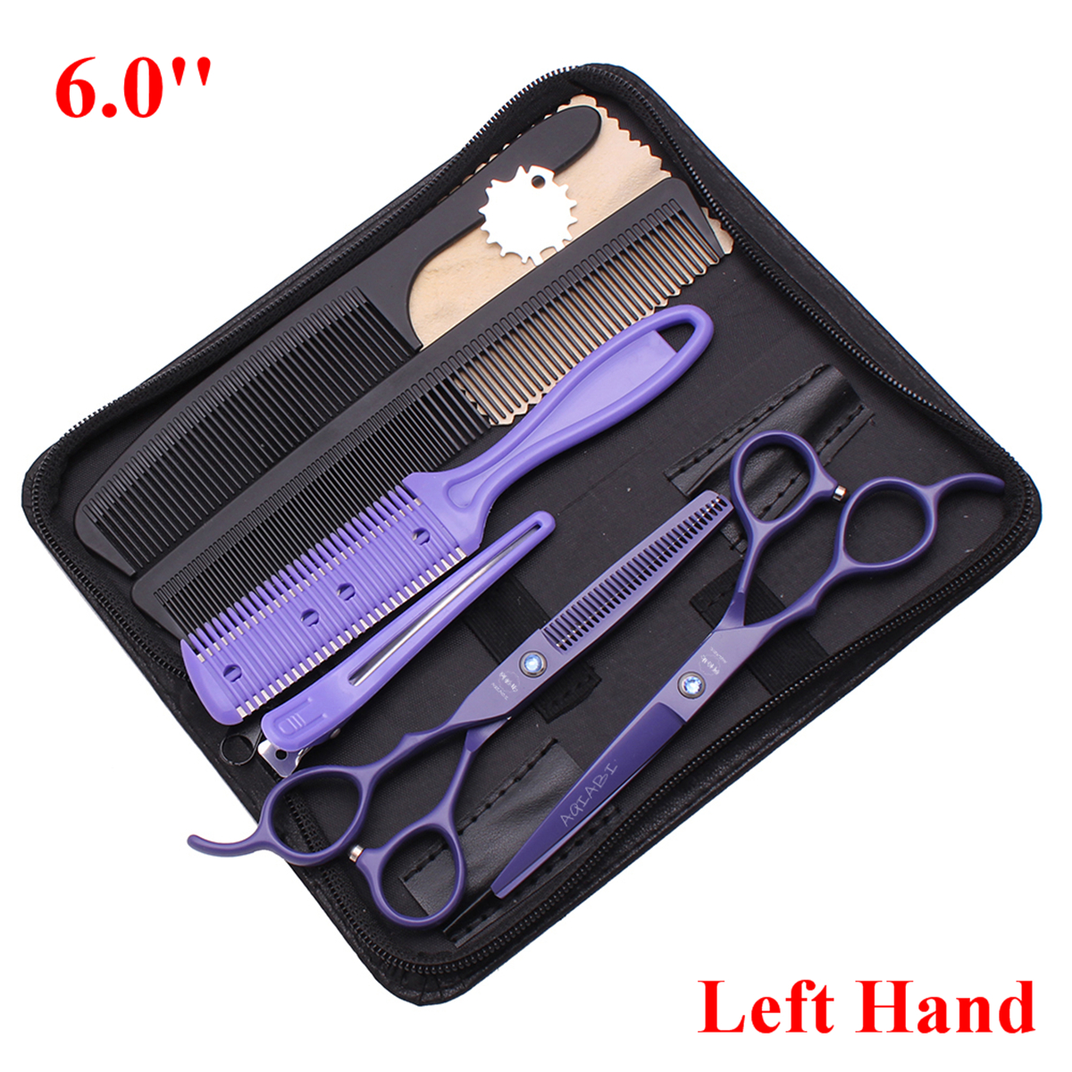Ciseaux de coiffure professionnels pour cheveux, 6.0 pouces, main gauche, ciseaux de coupe, Salon de coiffure, maison, japon, acier, directe, A8001