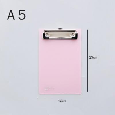 size board hard board white pink blue backing board plate PP Writing plate A5 Transparent Plastic File Folder: A5pink