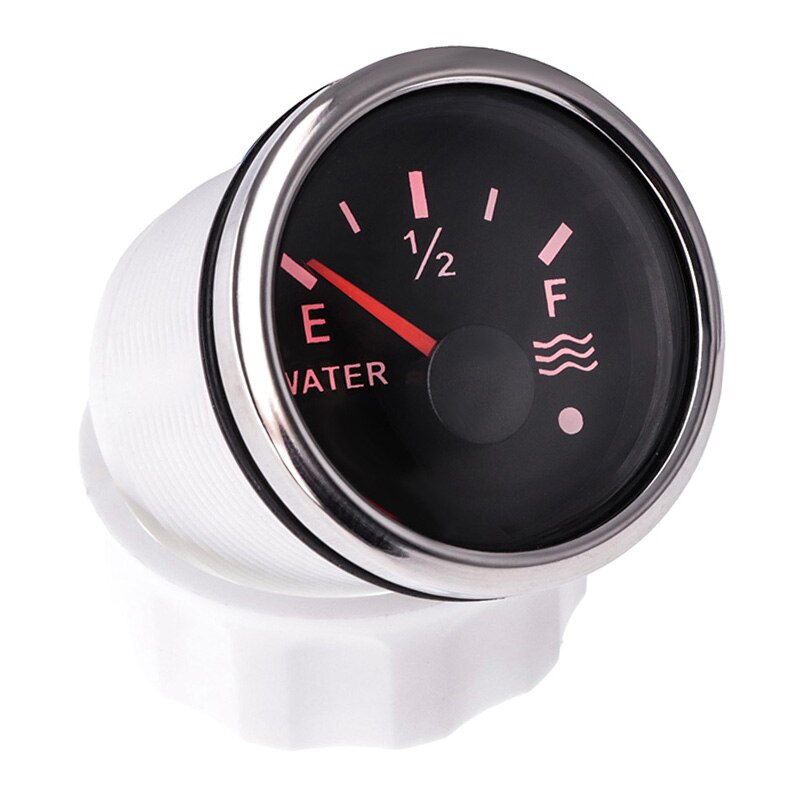 Auto Water Niveau Gauge 0 ~ 190 Ohm / 240 ~ 33 Ohm 52Mm Water Tank Level Gauge met Alarm Fit Voor Boot Marine Motorfiets