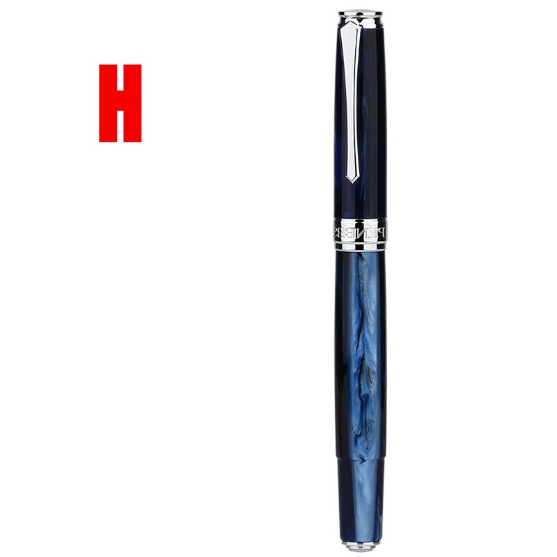 PENBBS 500 de acrílico colorido pluma estilográfica con émbolo Clip de plata Punta fina F escribir fuente bolígrafos la escuela de artículos de oficina: H