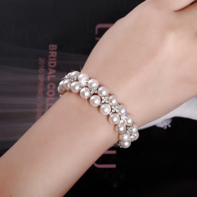 PANSYSEN Echt 925 Sterling Zilveren Luxe Zoetwater Parel Armbanden Armbanden voor Vrouwen met AAAA Zirkoon Sieraden