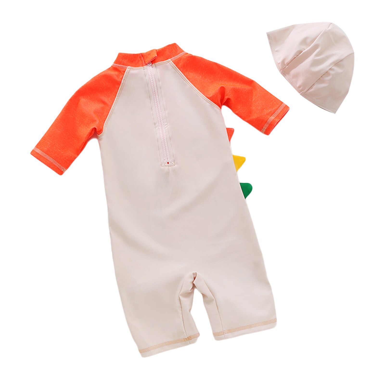 Conjunto de bañador con cremallera para niño, mono con estampado de animales de dibujos animados, traje de dos piezas para vacaciones, Playa