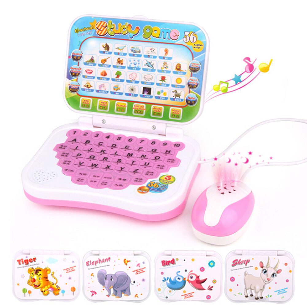 Children Chinese-English Bilingual Learning Machine with Mouse Computer Learning Education Machine Tablet Toy Random Color