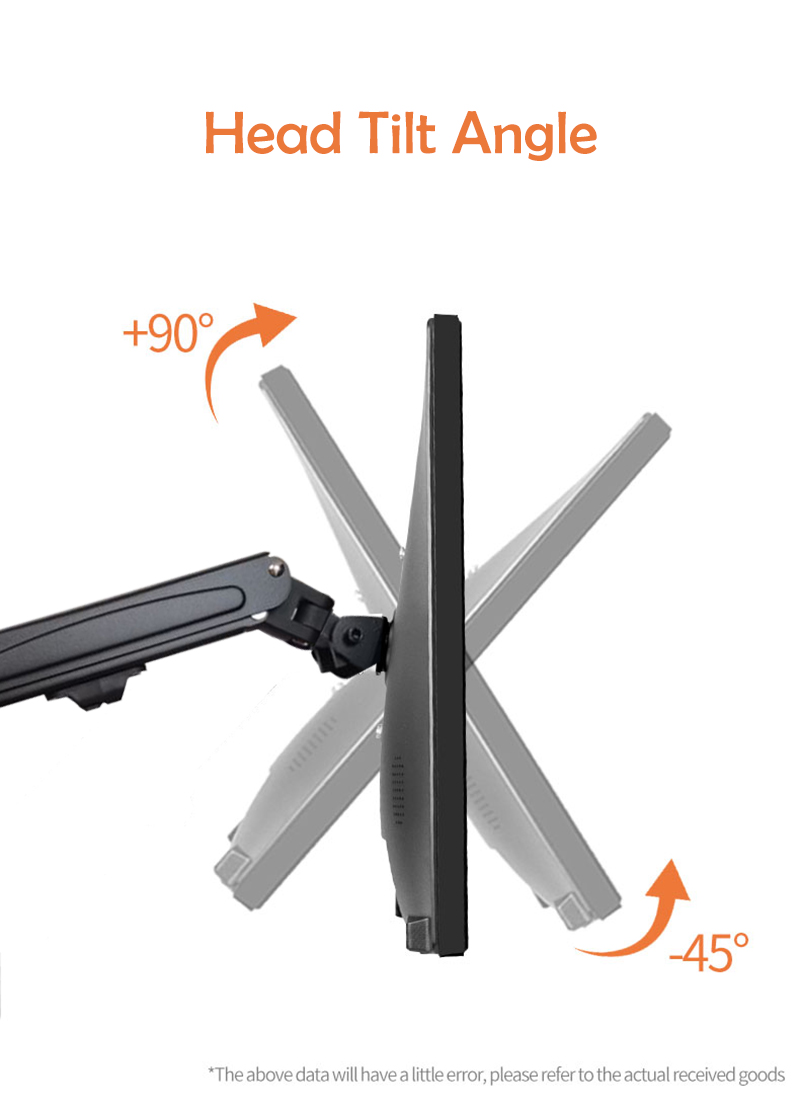 Soporte de Monitor Dual GC08, montaje de escritorio para pantallas LCD de 13 a 27 pulgadas, rotación e inclinación, brazo de resorte de Gas, soporte de escritorio