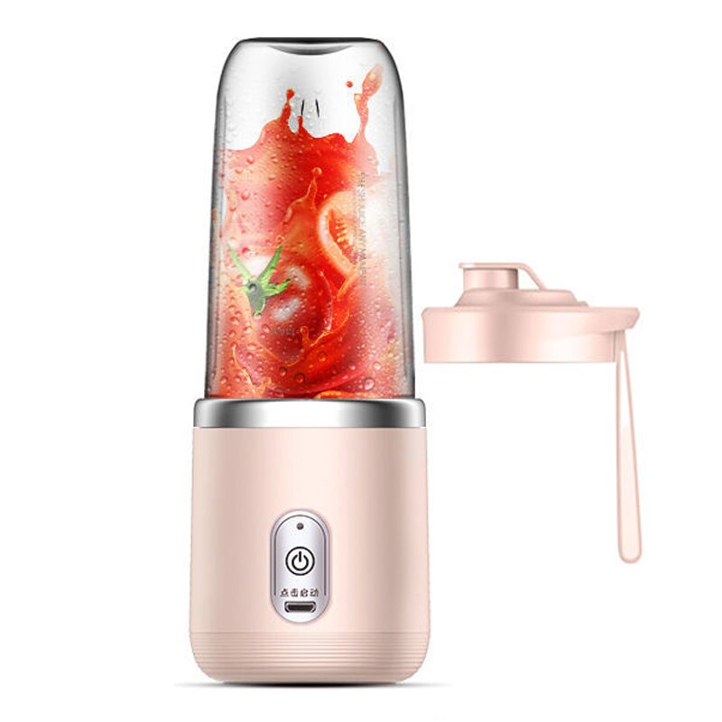 Kitchen 6 Cutter Mini Portable Juicers Mixer Fruit Smoothie Blender For Machine Food Processor Maker Juice Extractor with Cover: Pink