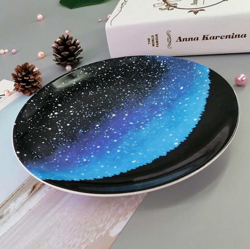 Scandinavische Stijl Keramische Star Sky Plaat Ontbijt Dessert Fruit Bruiloft Platen Woondecoratie Portie Schotel Keuken Gereedschap: 5