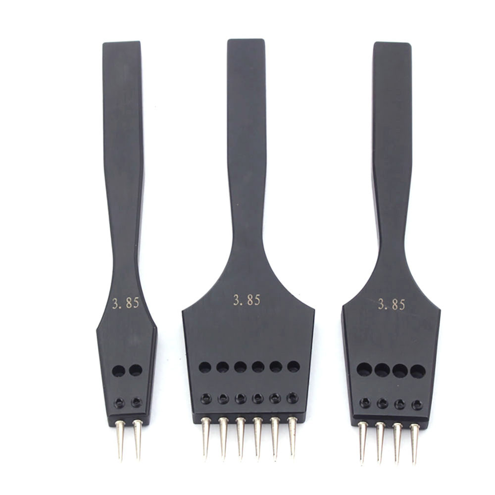 Leather Punch tool Sharp Head Replaceable Pricking Iron Removable Round Hole Punch Leather Craft Chisel 4 Size Available: 3.85mm 1set