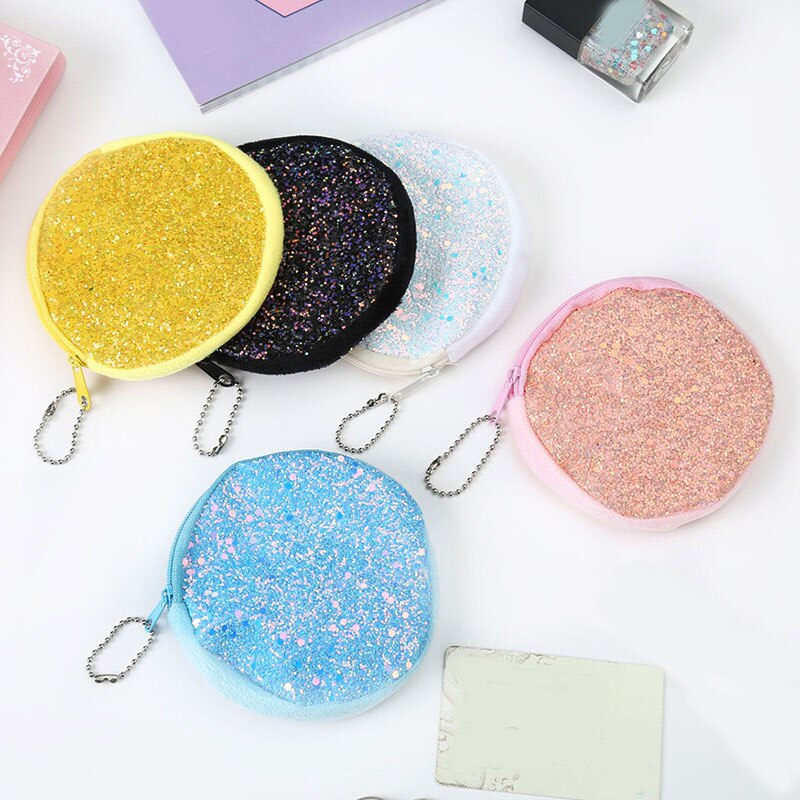 Women Mini Coin Bag Sequined Wallet Bag Card Bag Wallet Zero Children's Bag Key Case Party Evening Headphone Storage Bag