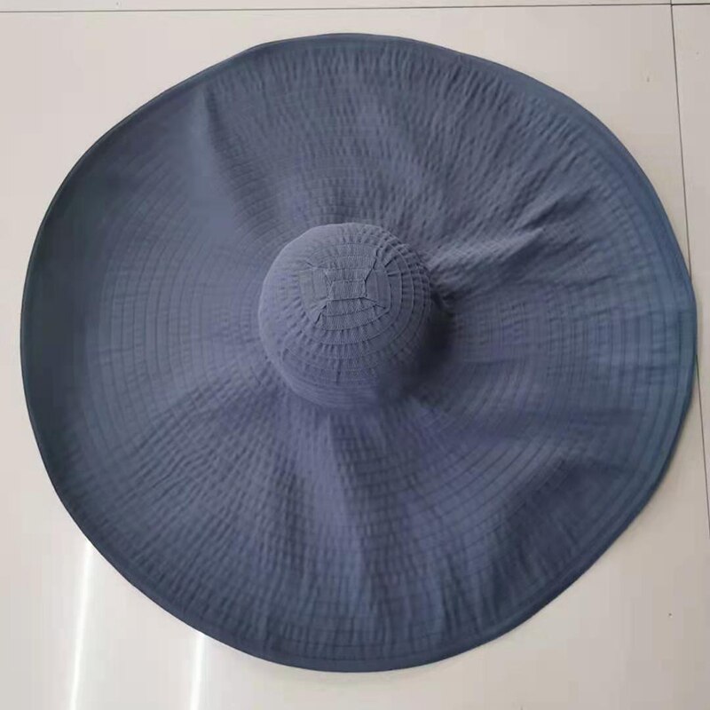 Chapeau en tissu à Large bord de 70CM pour femmes, surdimensionné et pliable, idéal pour la plage ou les voyages, à la: 9