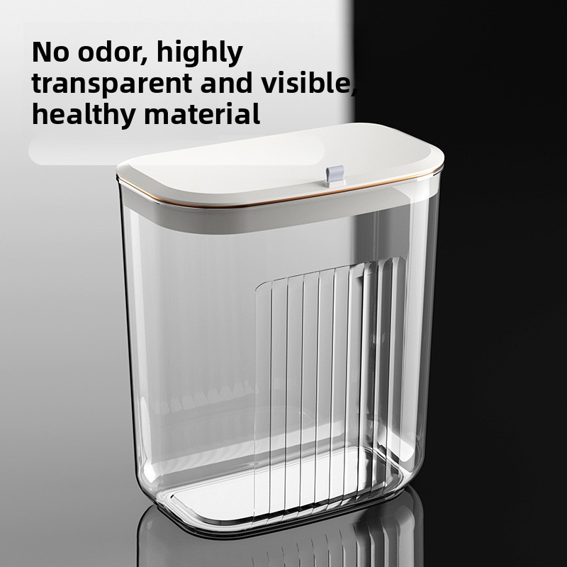 Luxe aan de muur gemonteerde wasmand, zonder boren, hangende mand voor vuile kleren met deksel voor badkamer/slaapkamer, transparante opbergbak