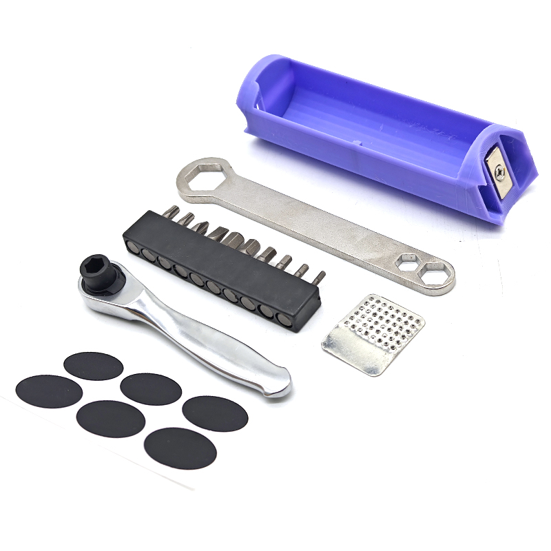 Bicycle Hidden Repair Tools Outfit For Brompton Magnet Frame Inner Storage Bag And Wrench Bicycle Mounting Repair Box: Lavender