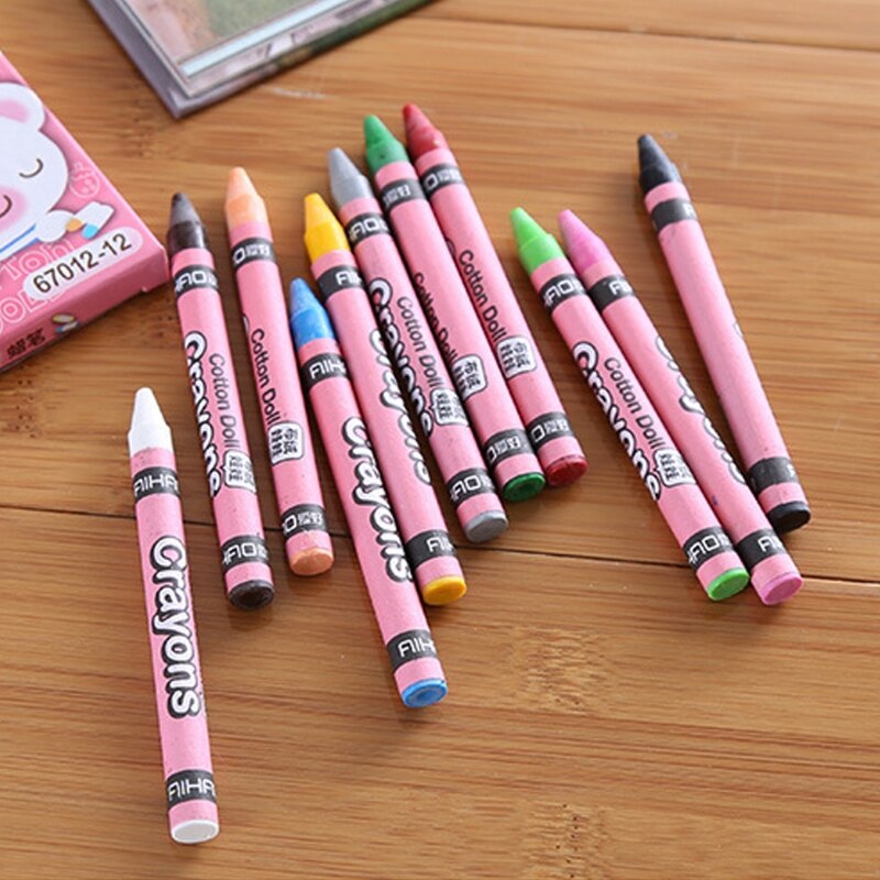 1 Set Wax Crayon Stick Kid Painting Drawing Sketching Art Tool 8/12/24 Colors