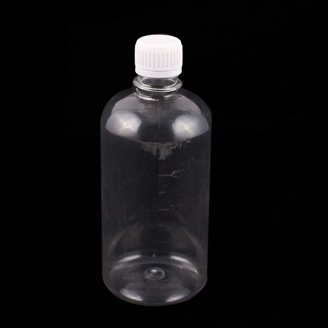 10Pcs 500ml Clear Plastic Lab Seal Reagent Bottle Chemical Graduation Sample Bottle