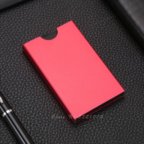 Casual Slim Pull UP Credit ID Card Holder Cards Case Thin Cardholder for Men Women: red