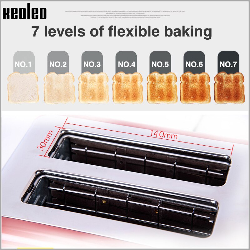 XEOLEO Mini Toaster Sandwich Breakfast Machine Spit driver for home Two Slices Toast Driver 7-gear adjustable speed 650W 220V
