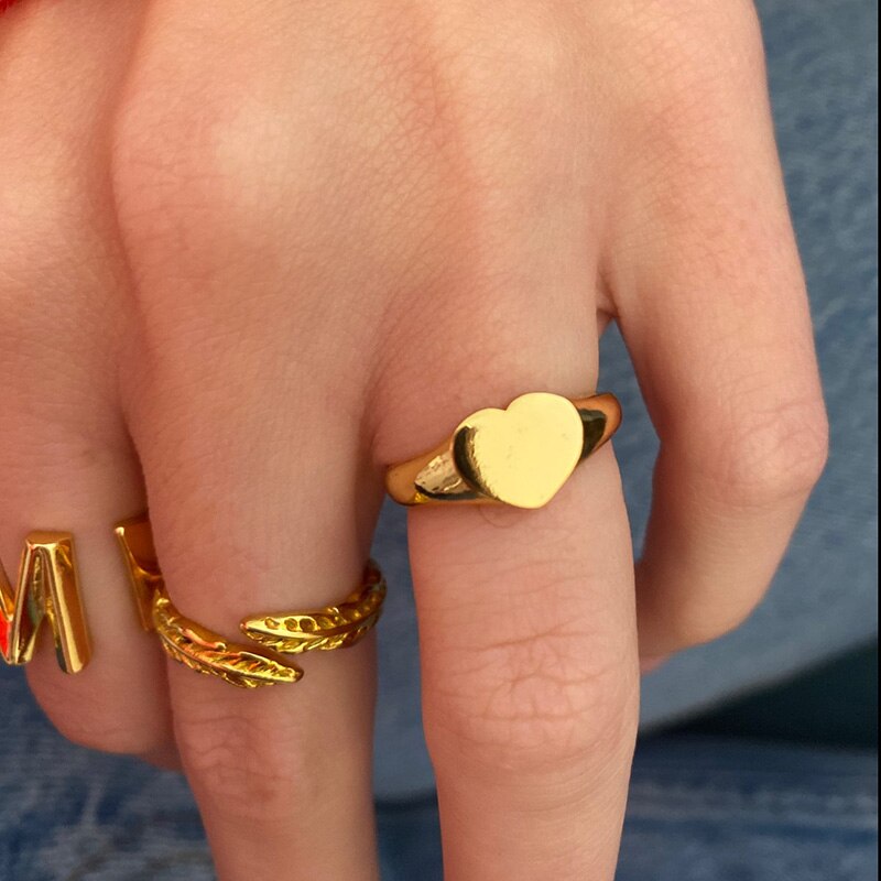 Anelli a cuore per donna anelli in acciaio inossidabile a forma di cuore in oro fedi nuziali gioielli di moda regalo di anniversario Bijoux Femme