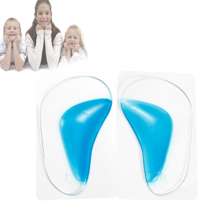 1 par de niños ortesis plantilla para pie plano zapato Corrector cojín plantilla soporte arco insertar de Gel de silicona ortopédicos almohadilla para pie cuidado