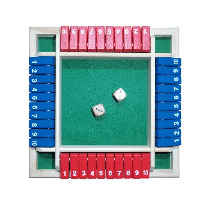 4 Zijdige Houten Bordspel Met 2 Dobbelstenen En Sloot De Doos Instructies Voor Volwassenen Classics Tafelblad Versie En Pub board Game: Kleurrijke