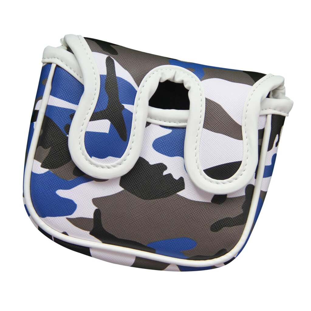 Golf Club Headcover - Deluxe PU Square Heel Shafted Mallet Putter Cover - Golf Training Aid