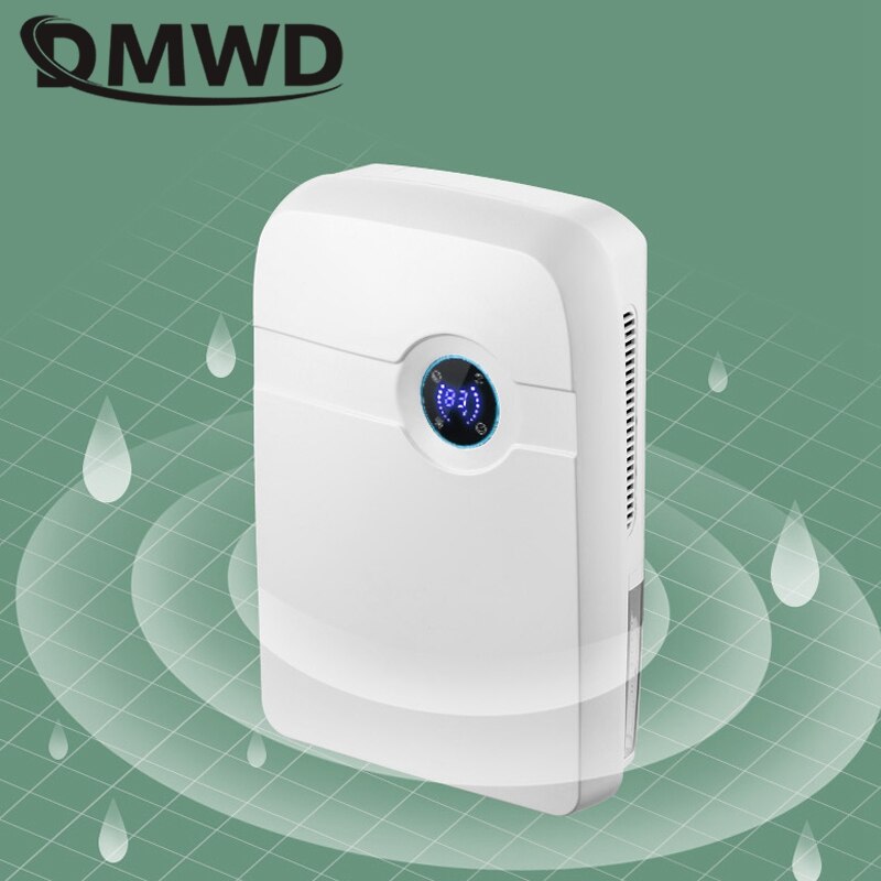 Dmwd 2500Ml Mini Ontvochtiger Lucht Droger Absorberende Vocht Elektrische Absorber Badkamer Slaapkamer Keuken Led Display 100-240V