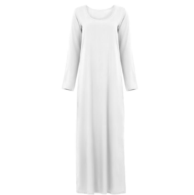 Indeni almindelig arabisk abaya tyrkiet pakistansk hijab muslimsk kjole vestidos islamisk tøj tesettur elbise robe musulmane longue: Hvid kjole / Xxl