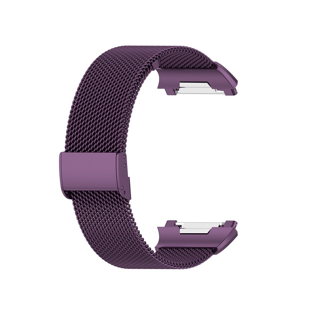 Bransoletka dla Fitbit ionic opaska z inteligentnym zegarkiem pasek dla Fitbit ionic paski metalowe ze stali nierdzewnej wymiana opaska sportowa na nadgarstek: FIOLETOWY / S