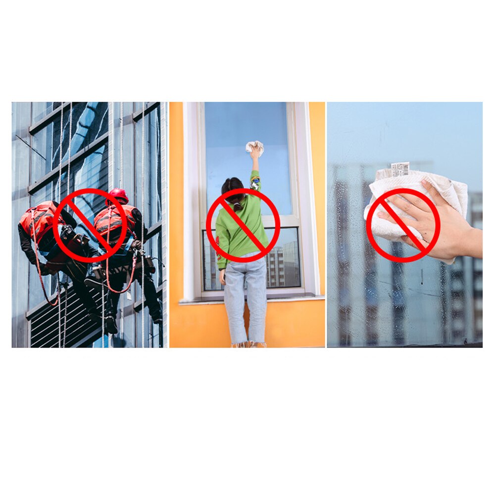 Dupla face janela de vidro limpar magnético com 4 pçs ajustável hastes conjunto doméstico high rise edifício triângulo vidro escova mais limpo