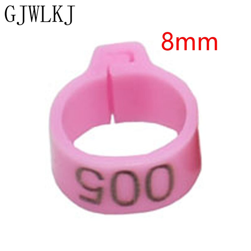 100 stks 8mmto10mm Digitale Markup Vogel Clip Ring Vogel Identificatie Tool 10 Kleur No.1-100 Duif Voet Ringen Huisdier levert: 8mmPink