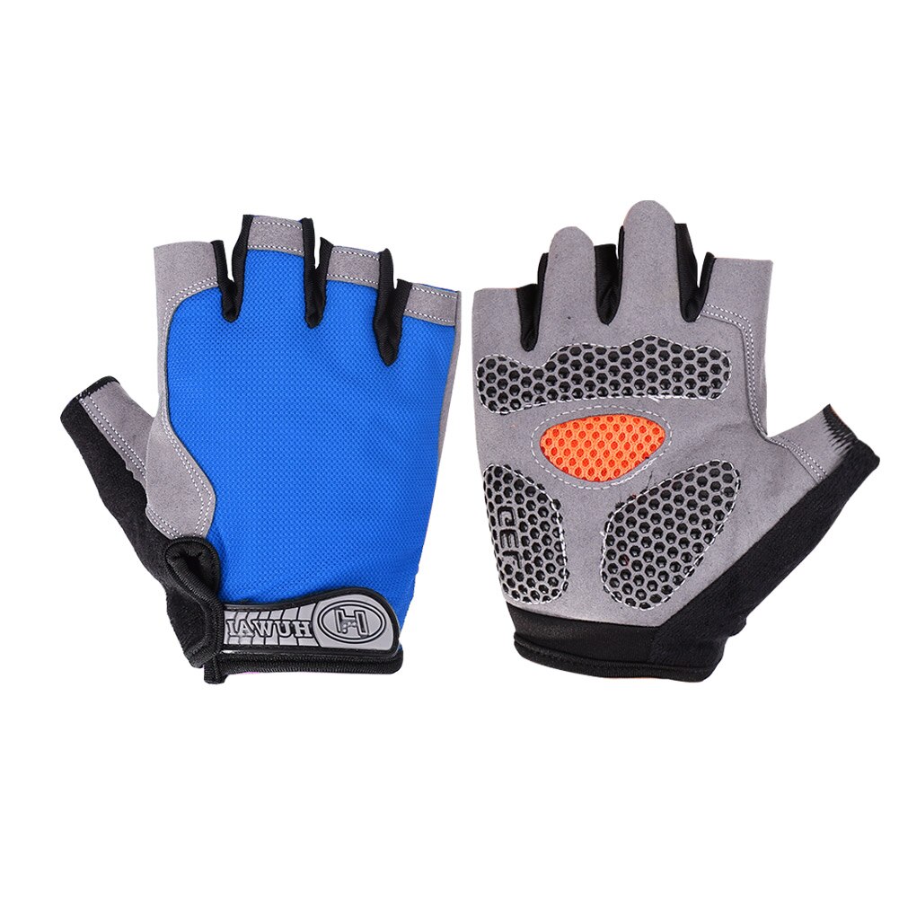 Cycling Gloves Bicycle Half Finger Gloves Anti-slip Outdoor Sports Mesh Breathable Cycling Climbing Sports Glove for Men Women: Blue L
