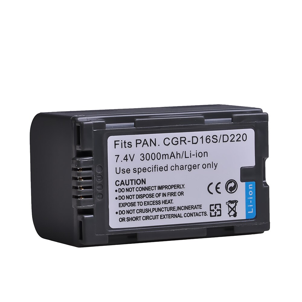 3000mah CGR-D220 CGR-D16S CGR D220 D16S batería para Panasonic VW-VBD23... DVC15... AG-DVC7... AG-DVX100... AG-DVX1000... NV-C2... NV-C3 C5