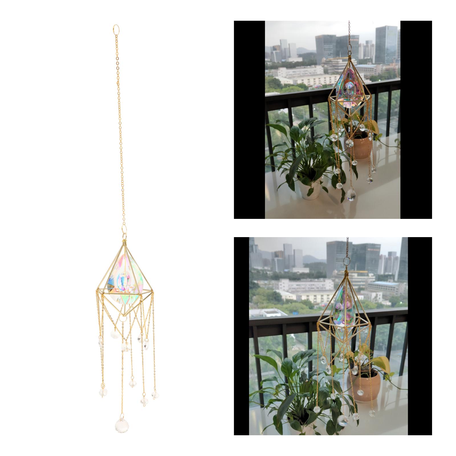 Carillón de viento de cristal para ventana colgante, decoración de prisma de coche, atrapamoscas de sol, fabricante de arcoíris, decoración de habitación