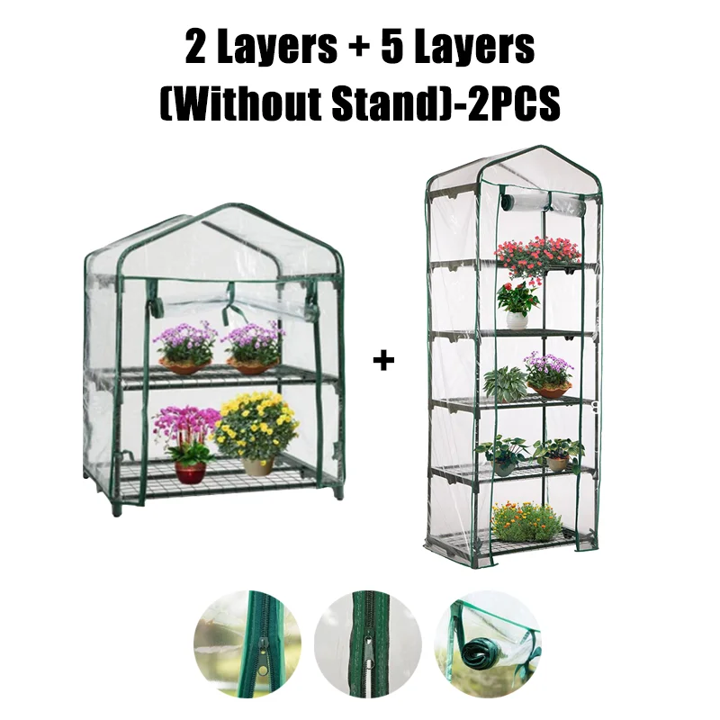 Hyller til hagevinterhage, ikke inkludert. pvc-beskyttelsesdeksel til blomster og planter til vinterhage.: Hvit