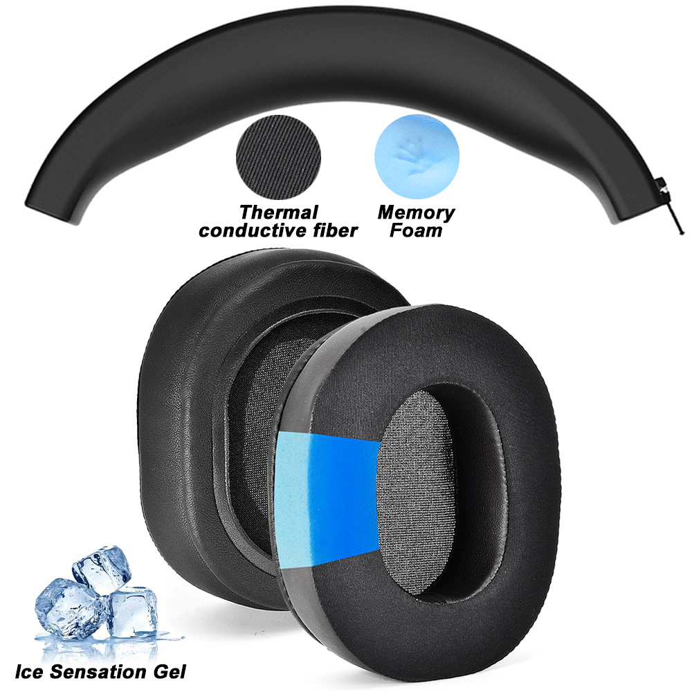 Earphone pads For BASEUS Bowie H1S/H1i/H1 PRO D05 replacement Earpads Mesh cloth Memory Covers Sponge Soft Protein: Light Grey