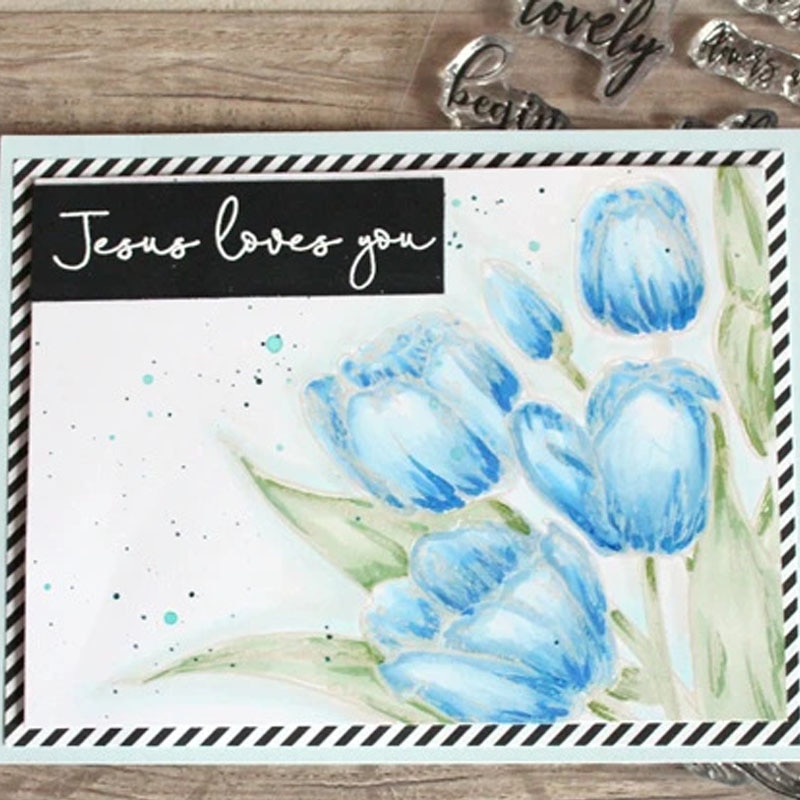 Tidlig tulipanbukett klare stempler til gjør-det-selv scrapbooking håndverk papirkort gjennomsiktige stempels silikonforseglingsstempel