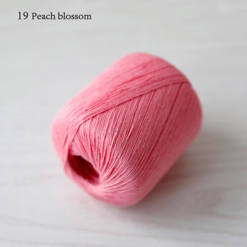 Qzlknit 50g/ nystan vår/sommar babygarn kammad hud affinitet 4 trådar av tencel/linne blandat garn gör det själv virkade skor/kjol etc: 19 persikablomning