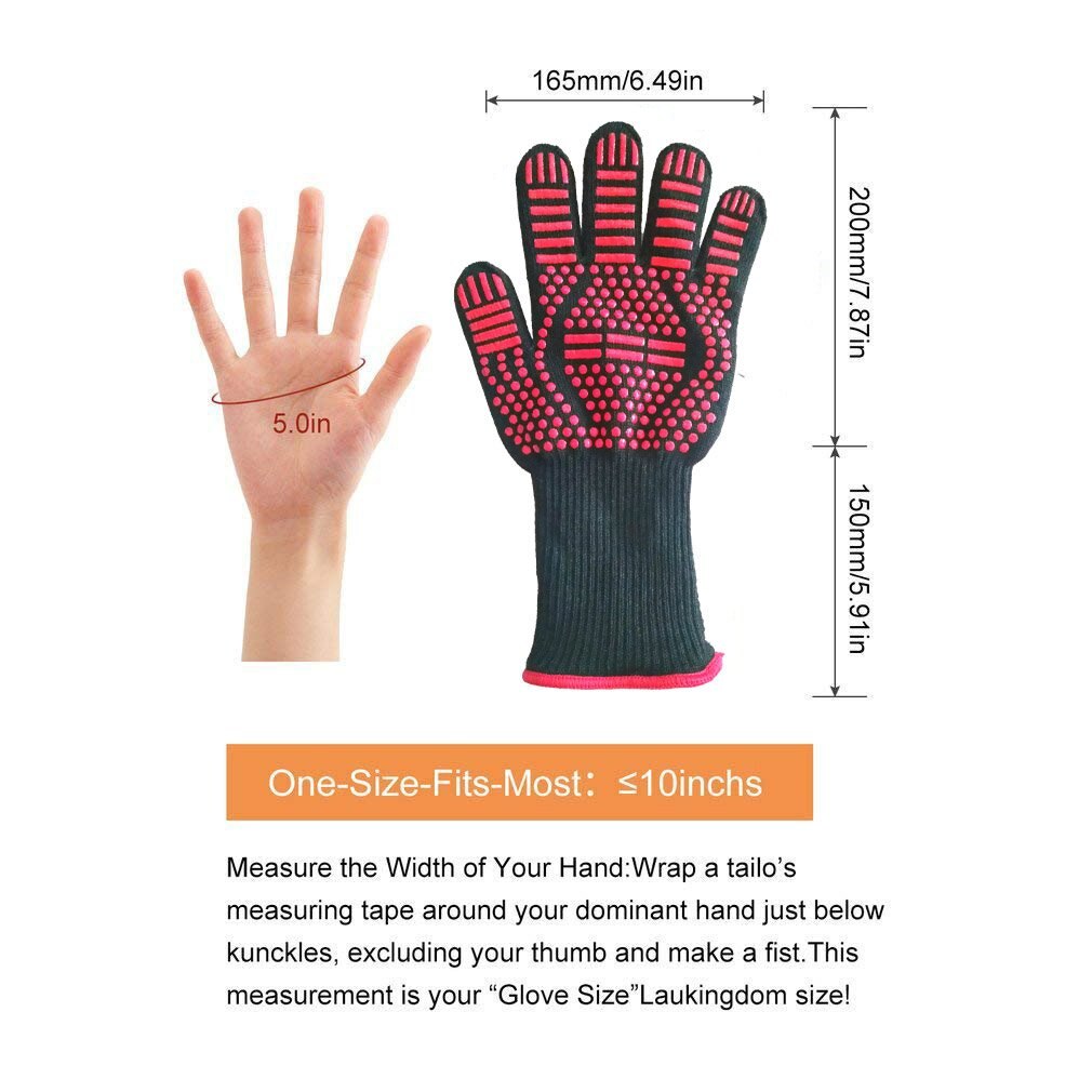 Guantes ignífugos de Kevlar para barbacoa, 1 Uds., resistentes al fuego, 500 grados, para horno microondas, aislamiento térmico