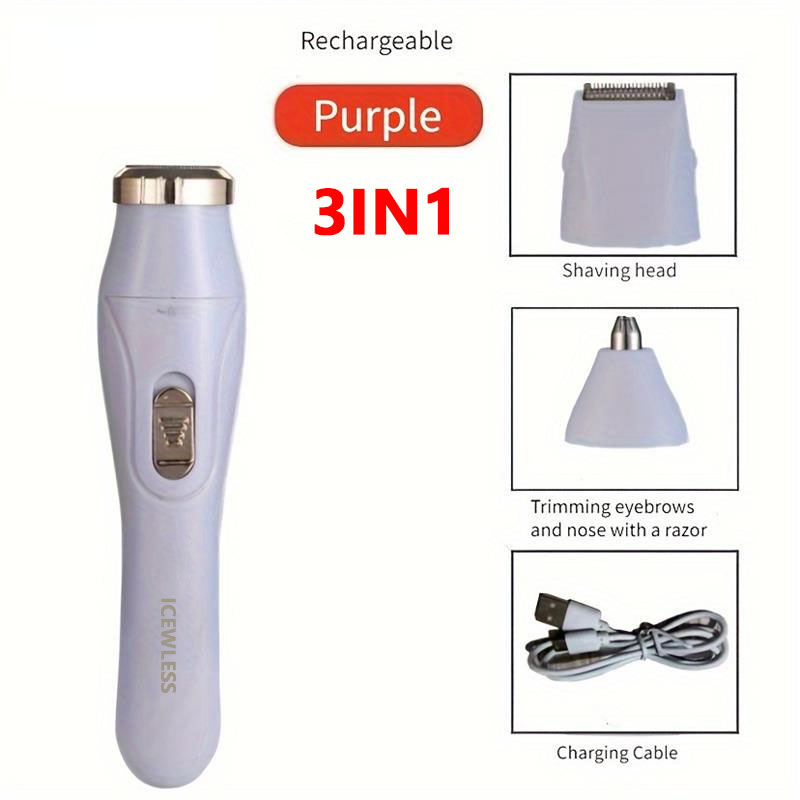 Maquinilla eléctrica para cortar el pelo para mujer, maquinilla de afeitar resistente al agua, indolora, dispositivo de depilación corporal privada, afeitadora de Bikini, brazo, pierna, cara: Naranja
