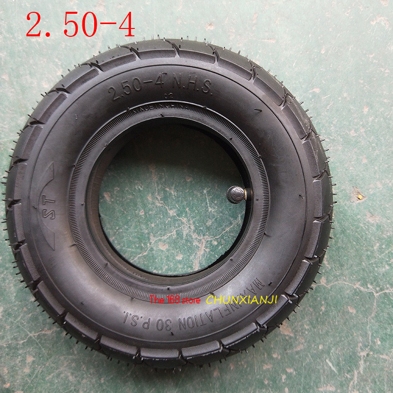Tamaño 2,50-4 neumático de tubo interior 60/100-4 neumático de salida para Gas y Scooter Eléctrico bicicleta Válvula de Metal TR87 Scooter rueda de silla de ruedas