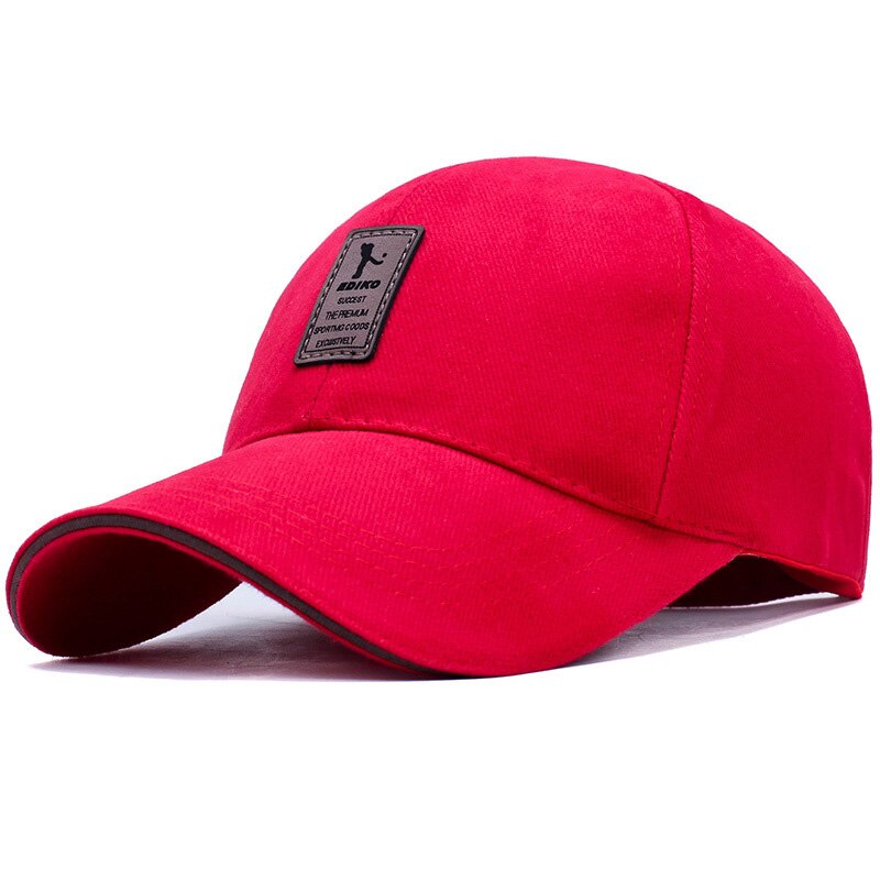 Ediko mærke baseballkasket afslappet hat forår mand kvinde bomuld justerbar ensfarvet mærke golfben: Rød