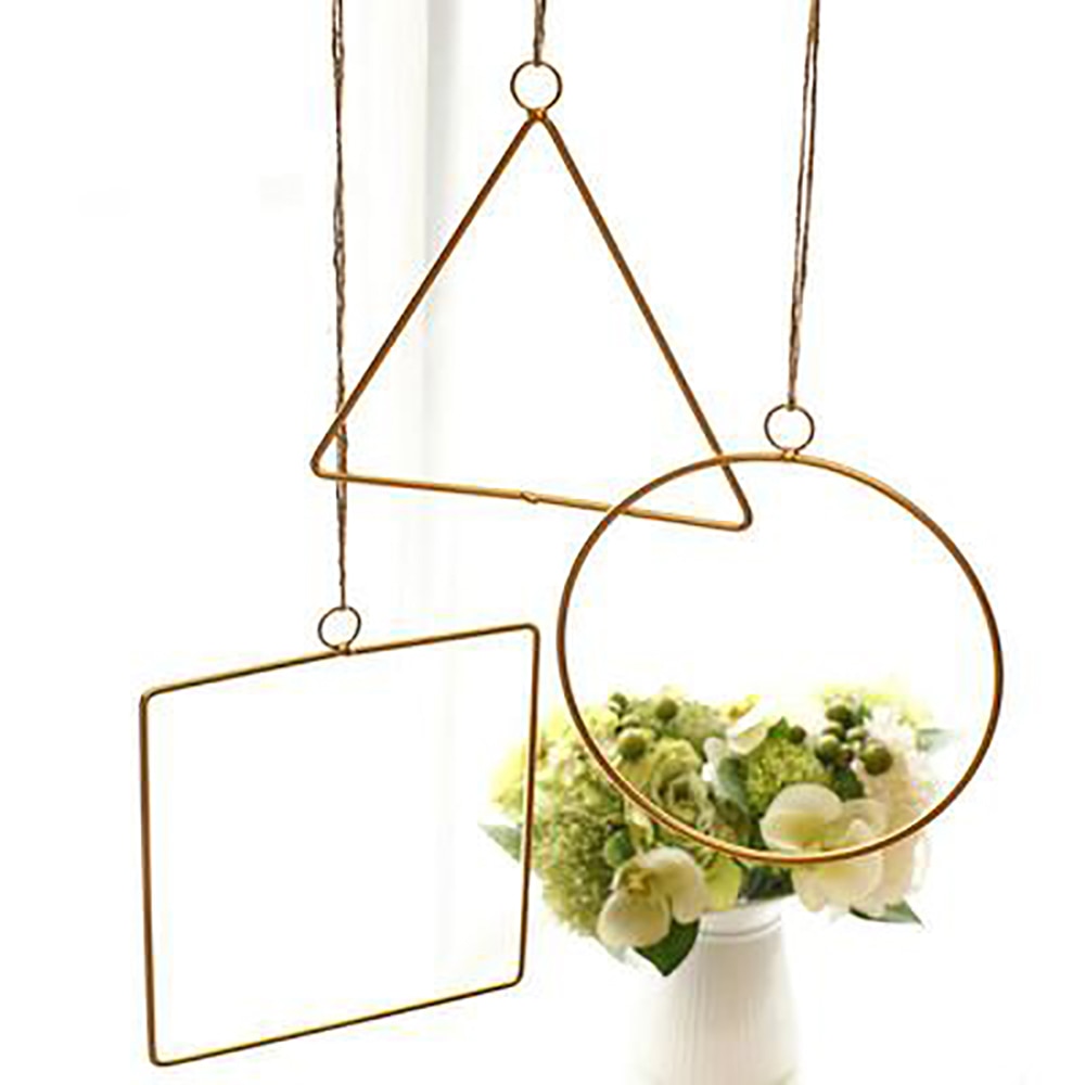 Veggheng i nordisk stil smijernshylle diy kunstig blomsterstativ hamptau anheng hjem bryllup geometrisk veggdekor