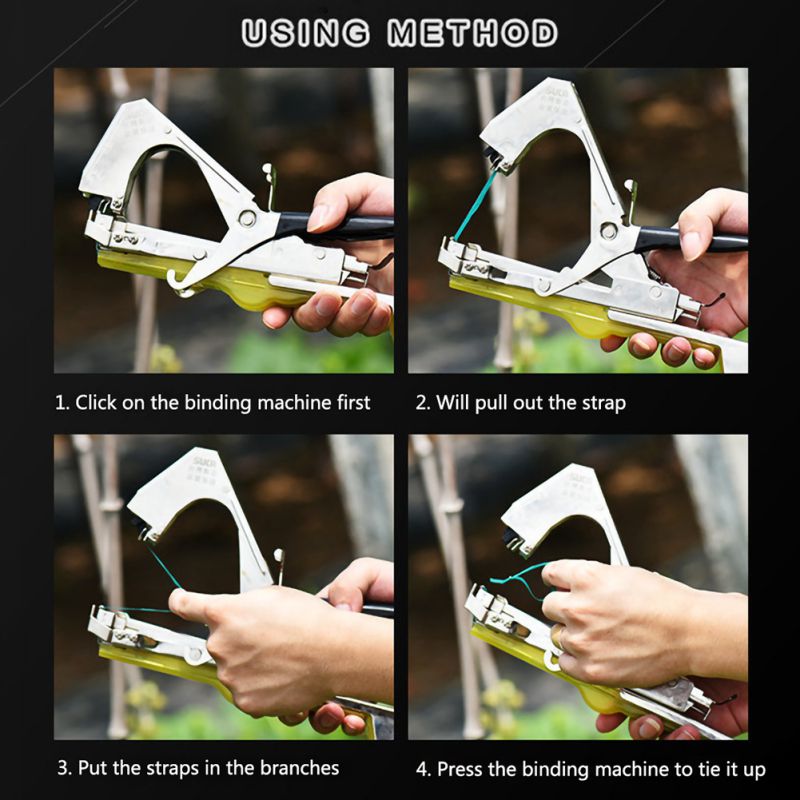 Tying Machine Garden Vine Plant Tying Tape Plant Agriculture Tapener Hand Binding Machine Fix Vine Plant Random Color