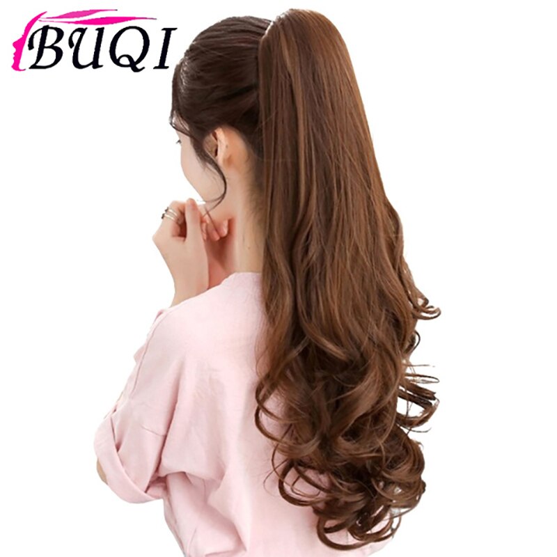 BUQI 24" 180g Synthetic Claw on Ponytail Hair Claws Curly Style HairpieceHair Extension Women Adult Hair Accessories