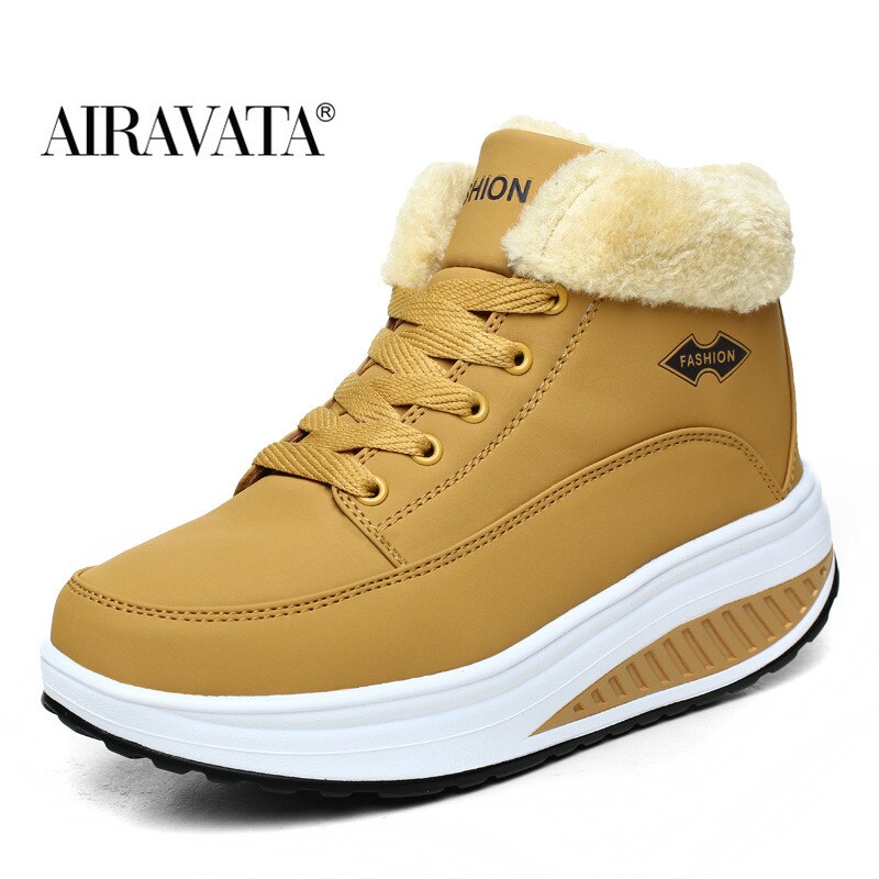 Winter Chunky Sneakers Women Walking Shoes Plush Warm Lace-up Sneakers Casual Shoes