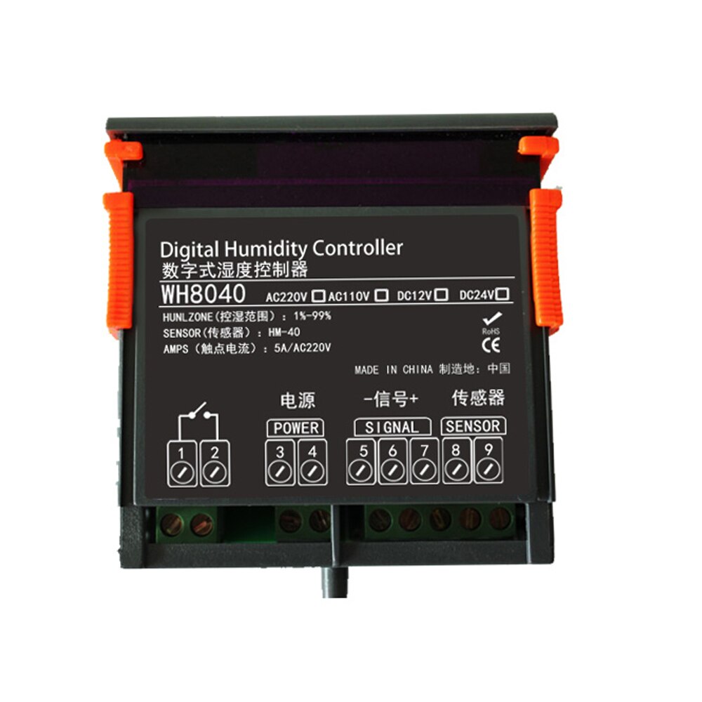 Hygrometer humidity controller, humidity regulator dehumidification humidification controller WH8040