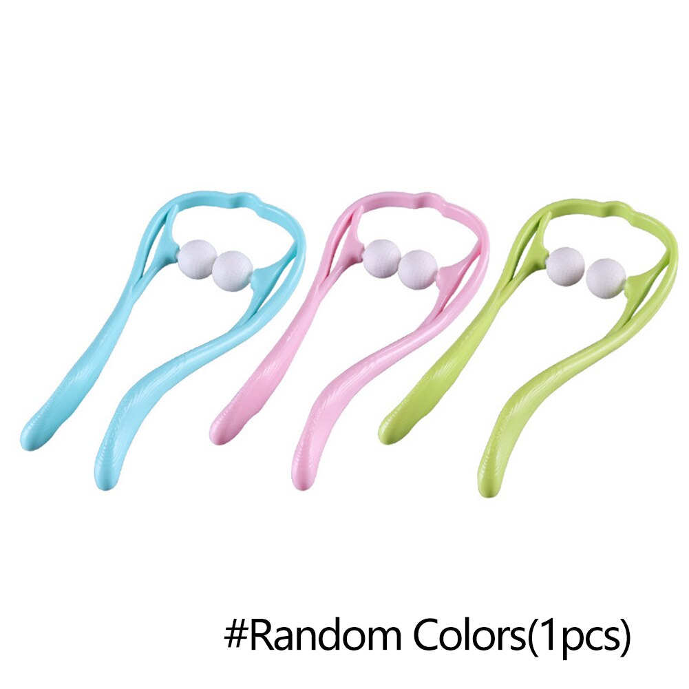 Dual Trigger Point Therapy Neck Massager Neck and Shoulder Roller Self-Massage Tool Pressure Relieve Hand Deep Massage: Random colors