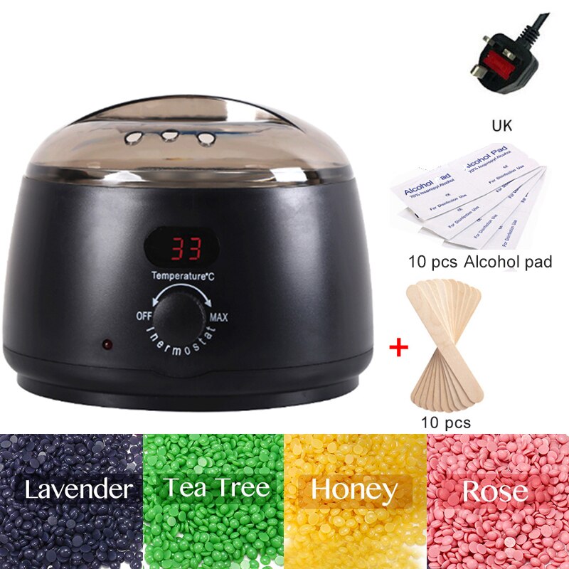 500CC Wax Smelt Machine Set Waxen Kit Wax Pot Lcd Epilator Ontharen Wax Smelter Ontharing Machine Calentador De Cera: UK-PLUG12