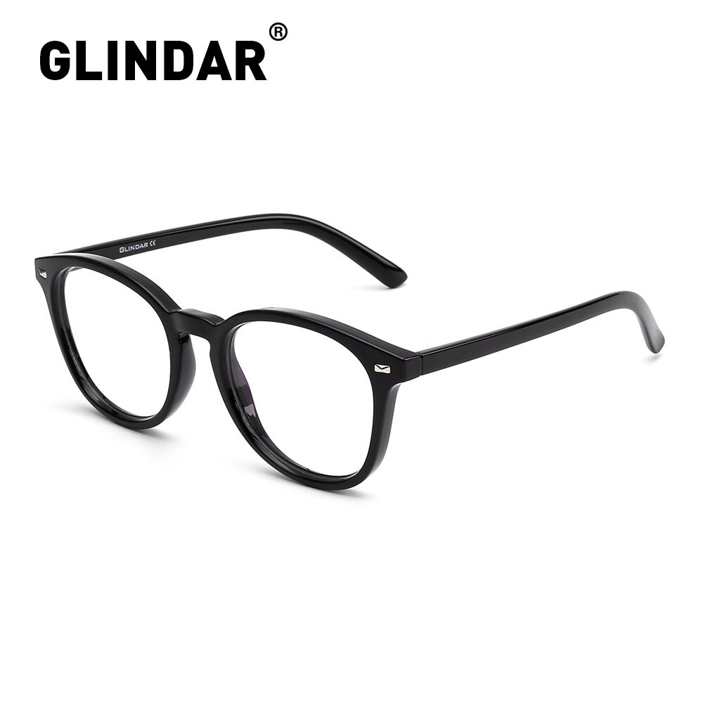 Menn kvinner blått lys blokkerende retro briller blålys briller ramme anti blue ray datamaskin spill klare briller: C2 skinnende svart